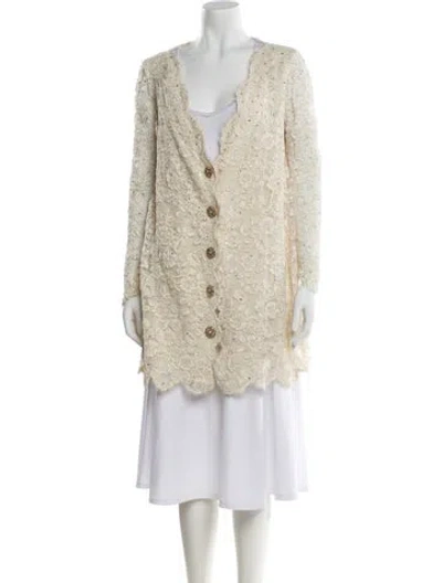 Pre-owned Badgley Mischka Faux Fur Jacket In Neutral