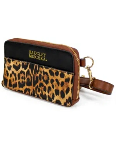 Badgley Mischka Vegan Leather Pouch Belt Bag In Leopard