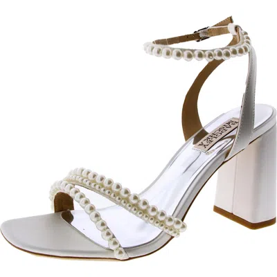Badgley Mischka Feisty Womens Satin Beaded Ankle Strap In Multi
