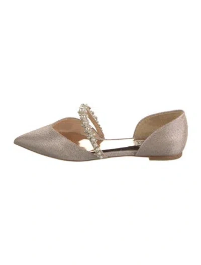 Pre-owned Badgley Mischka Flats In Neutrals