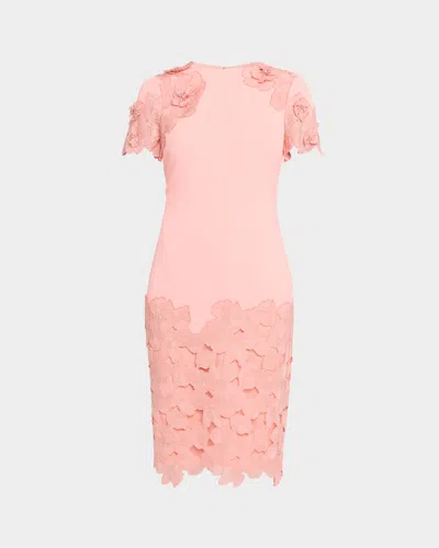 Badgley Mischka Mended Lace Hem Cocktail Dress In Multi