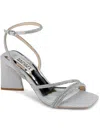 Badgley Mischka Freedom Womens Open Toe Ankle Strap Heels In Silver