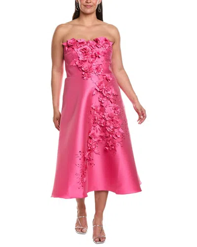 Badgley Mischka Gazar 3d Midi Dress In Multi