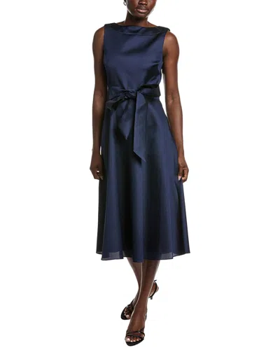 Badgley Mischka Gazar Boatneck Cocktail Dress In Blue