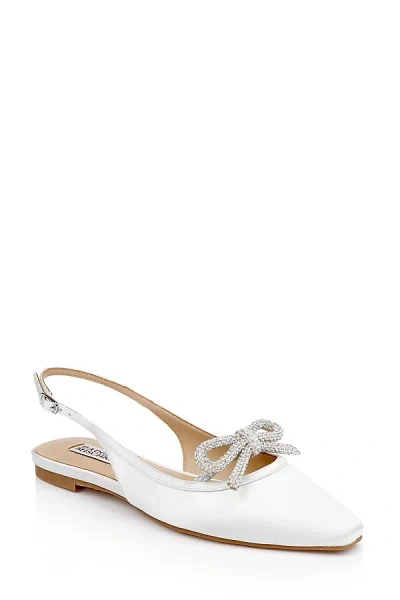 Badgley Mischka Genesis Bow Satin Slingback Flats