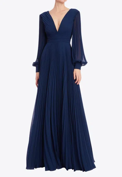 Badgley Mischka Georgette Maxi Dress In Blue