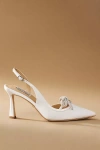 Badgley Mischka Georgie Pointed Slingback Pumps In White