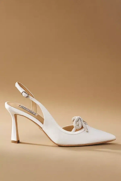 Badgley Mischka Georgie Pointed Slingback Pumps In White