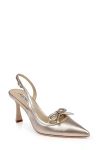 Badgley Mischka Georgie Slingback Heels In Silver