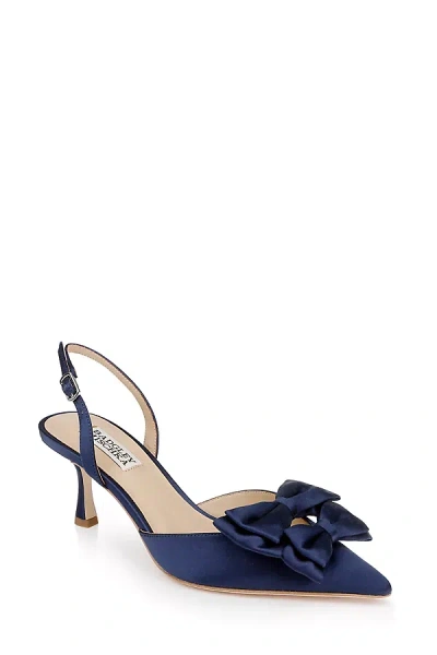 Badgley Mischka Giovanna Bow Slingback Pumps In Blue