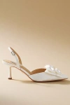 Badgley Mischka Giovanna Bow Slingback Pumps In White