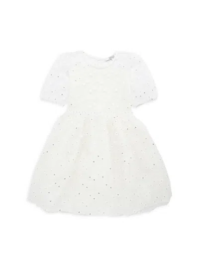 Badgley Mischka Kids' Girl's Joy Sequin A Line Dress In White