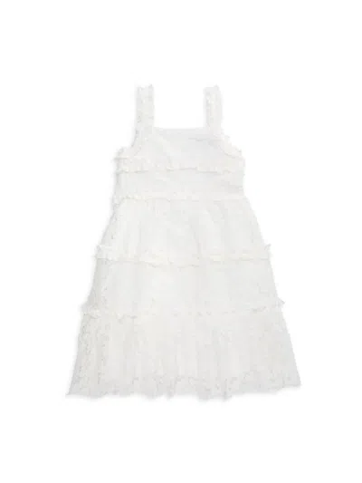 Badgley Mischka Kids' Girl's Layla Lace Tiered Dress In White