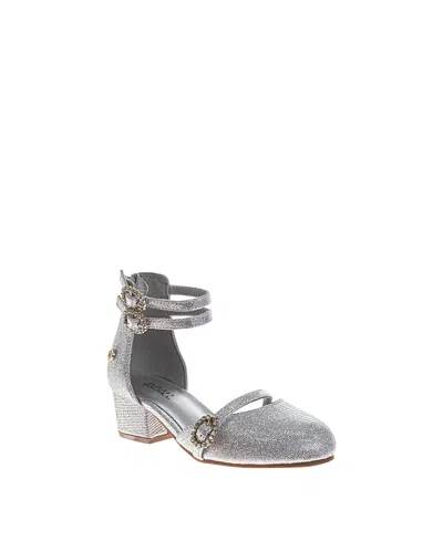 Badgley Mischka Girls' Elegant Glittery Rhinestones Dress Sandals - Toddler, Little Kid, Big Kid In Silver