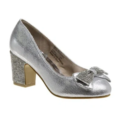 Badgley Mischka Kids'  Girls' Heeled Dress Pumps. In Silver