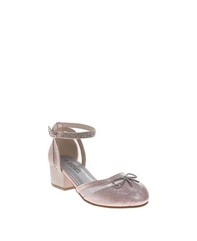 Badgley Mischka Girls' Sparkly Rhinestones And Bow Dress Sandals - Toddler, Little Kid, Big Kid In Pink