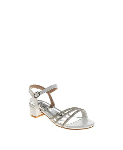Badgley Mischka Girls' Sparkly Rhinestones Dress Sandals - Little Kid, Big Kid In White