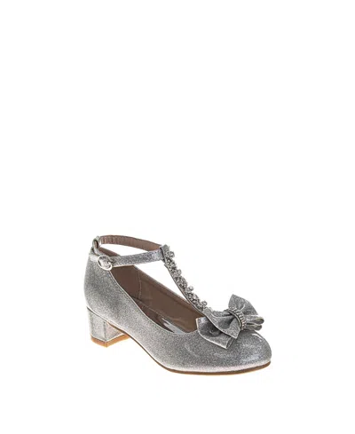 Badgley Mischka Girls' Sparkly Stones And Ribbon Dress Sandals - Toddler, Little Kid, Big Kid In Silver
