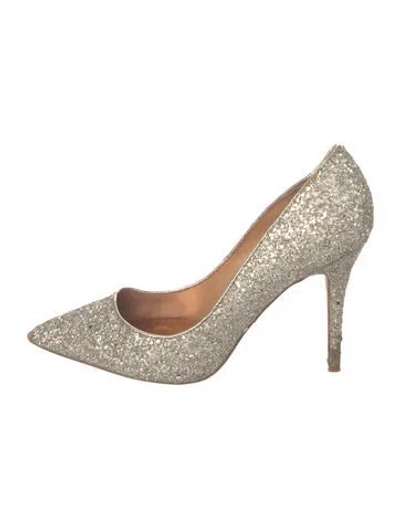 Pre-owned Badgley Mischka Glitter Glitter Accents Pumps