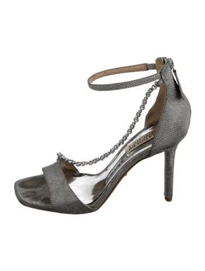 Pre-owned Badgley Mischka Glitter Glitter Accents Sandals