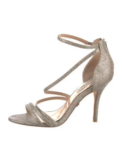 Pre-owned Badgley Mischka Glitter Glitter Accents Sandals