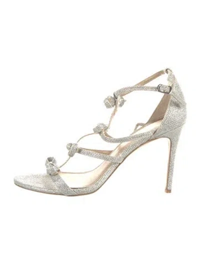 Pre-owned Badgley Mischka Glitter Sandals In Neutral