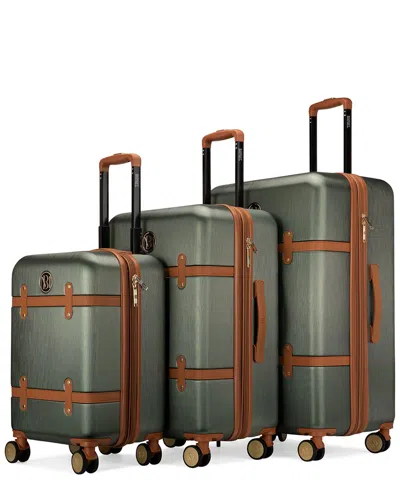 Badgley Mischka Grace 3pc Luggage Set In Green