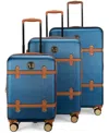Badgley Mischka Grace Expandable Retro Luggage, Set Of 3 In Navy