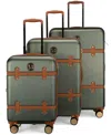 Badgley Mischka Grace Expandable Retro Luggage, Set Of 3 In Olive Green