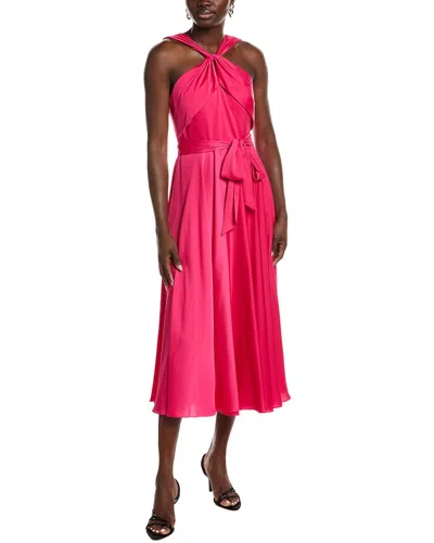 Badgley Mischka Halter Day Midi Dress In Pink