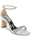 Badgley Mischka Logan Metallic Crystal Ankle-cuff Sandals In Multi