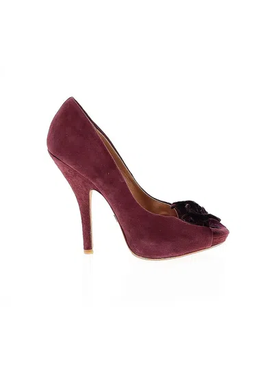 Pre-owned Badgley Mischka Heels In Burgundy