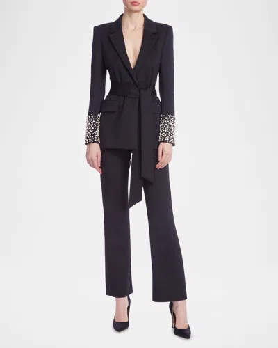 Badgley Mischka High-rise Scuba Pants In Black