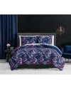 Badgley Mischka Home Midnight Garden Duvet Cover Set In Multi