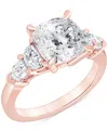 Badgley Mischka Igi Certified Lab Grown Diamond Cushion-cut Five Stone Engagement Ring (3-3/4 Ct. T.w.) In 14k White In Rose Gold
