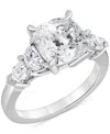 Badgley Mischka Igi Certified Lab Grown Diamond Cushion-cut Five Stone Engagement Ring (3-3/4 Ct. T.w.) In 14k White In White Gold