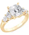 Badgley Mischka Igi Certified Lab Grown Diamond Cushion-cut Five Stone Engagement Ring (3-3/4 Ct. T.w.) In 14k White In Yellow Gold