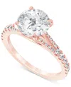 Badgley Mischka Igi Certified Lab Grown Diamond Engagement Ring (3 Ct. T.w.) In 14k White, Yellow Or Rose Gold In Rose Gold