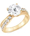 Badgley Mischka Igi Certified Lab Grown Diamond Engagement Ring (3 Ct. T.w.) In 14k Yellow, White Or Rose Gold In Yellow Gold
