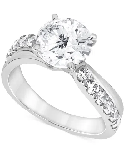 Badgley Mischka Igi Certified Lab Grown Diamond Engagement Ring (3 Ct. T.w.) In 14k Yellow, White Or Rose Gold In White Gold