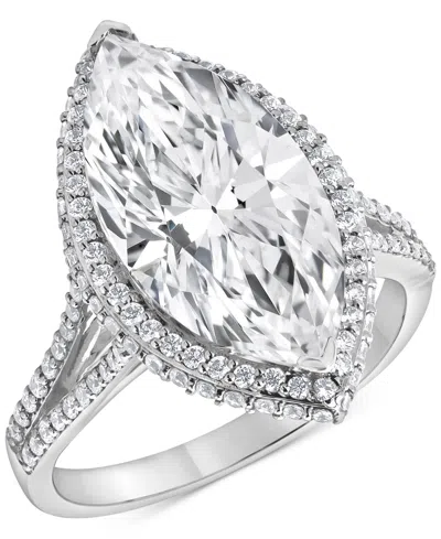Badgley Mischka Igi Certified Lab Grown Diamond Marquise Halo Engagement Ring (5-5/8 Ct. T.w.) In 14k White, Yellow In White Gold