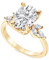 Badgley Mischka Igi Certified Lab Grown Diamond Oval Engagement Ring (3-1/3 Ct. T.w.) In 14k White, Yellow Or Rose G In Yellow Gold