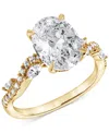 Badgley Mischka Igi Certified Lab Grown Diamond Oval Engagement Ring (3-1/5 Ct. T.w.) In 14k Yellow, White Or Rose G In Yellow Gold