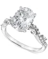 Badgley Mischka Igi Certified Lab Grown Diamond Oval Engagement Ring (3-1/5 Ct. T.w.) In 14k Yellow, White Or Rose G In White Gold