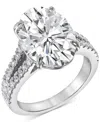 Badgley Mischka Certified Lab Grown Diamond Oval Solitaire Plus Engagement Ring (7-1/2 Ct. T.w.) In 14k Gold In White Gold