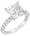 Badgley Mischka Igi Certified Lab Grown Diamond Princess-cut Engagement Ring (4 Ct. T.w.) In 14k White, Yellow Or Ro In White Gold