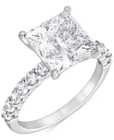 Badgley Mischka Igi Certified Lab Grown Diamond Princess-cut Engagement Ring (4 Ct. T.w.) In 14k White, Yellow Or Ro In White Gold