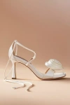 Badgley Mischka Janelle Rosette Wrap Heels In White