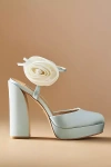 Badgley Mischka Janessa Rosette Platform Heels In Blue