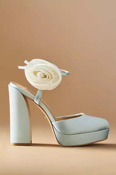 Badgley Mischka Janessa Rosette Platform Heels In Blue